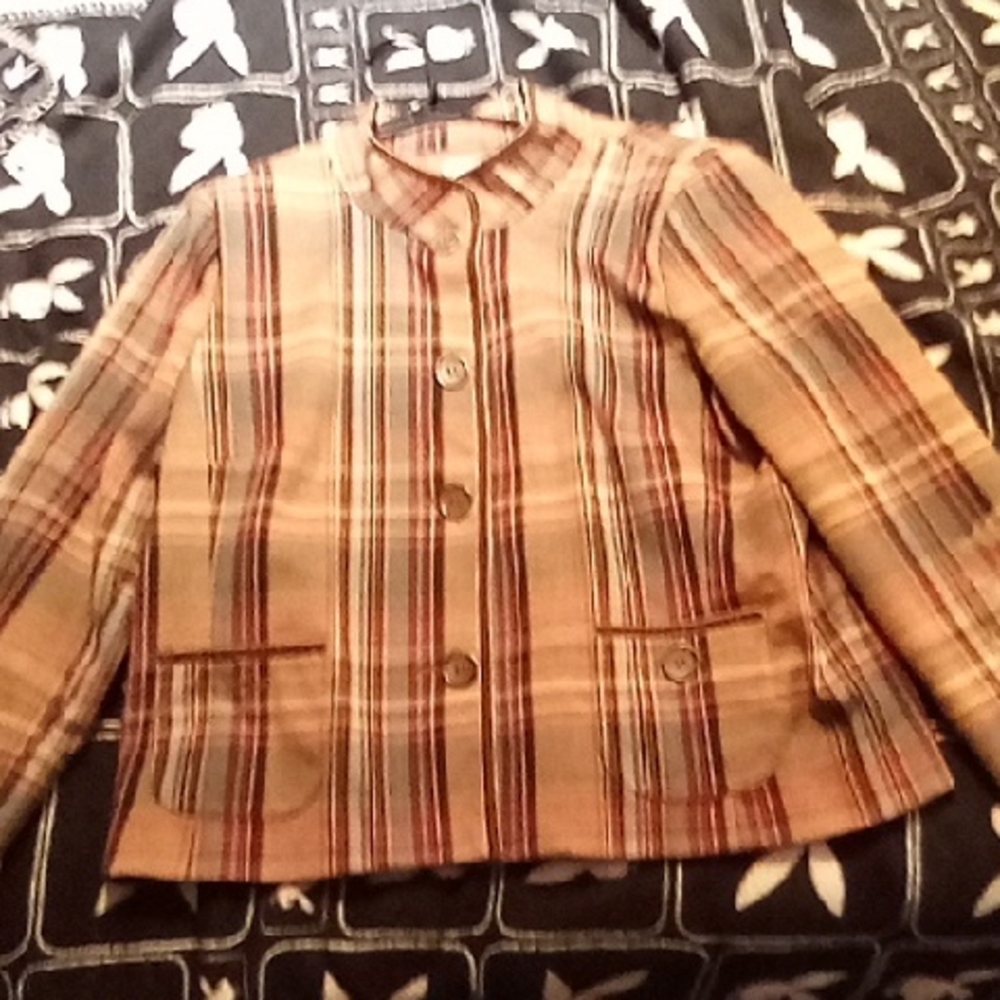 TanJay Multicolor Plaid Jacket For Women Size Small